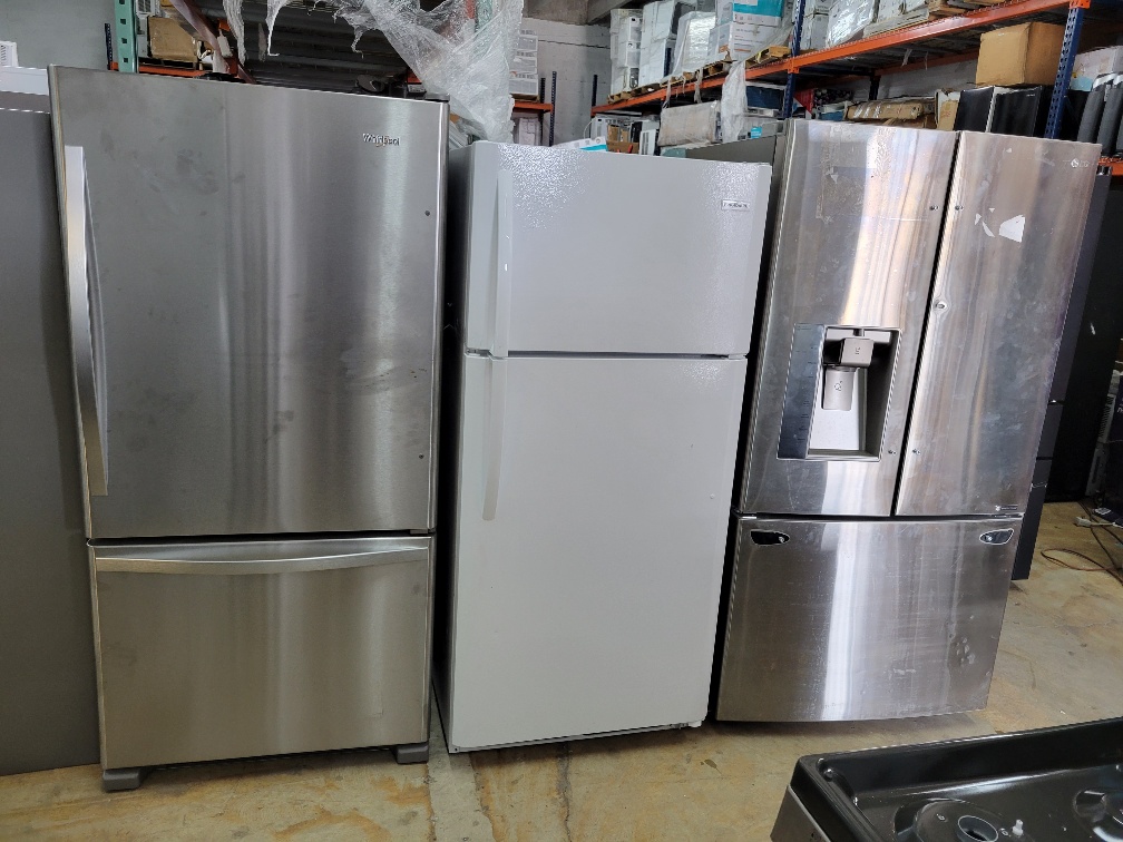 example photos of Refrigerators from one of our scratch and dent liquidation programs.